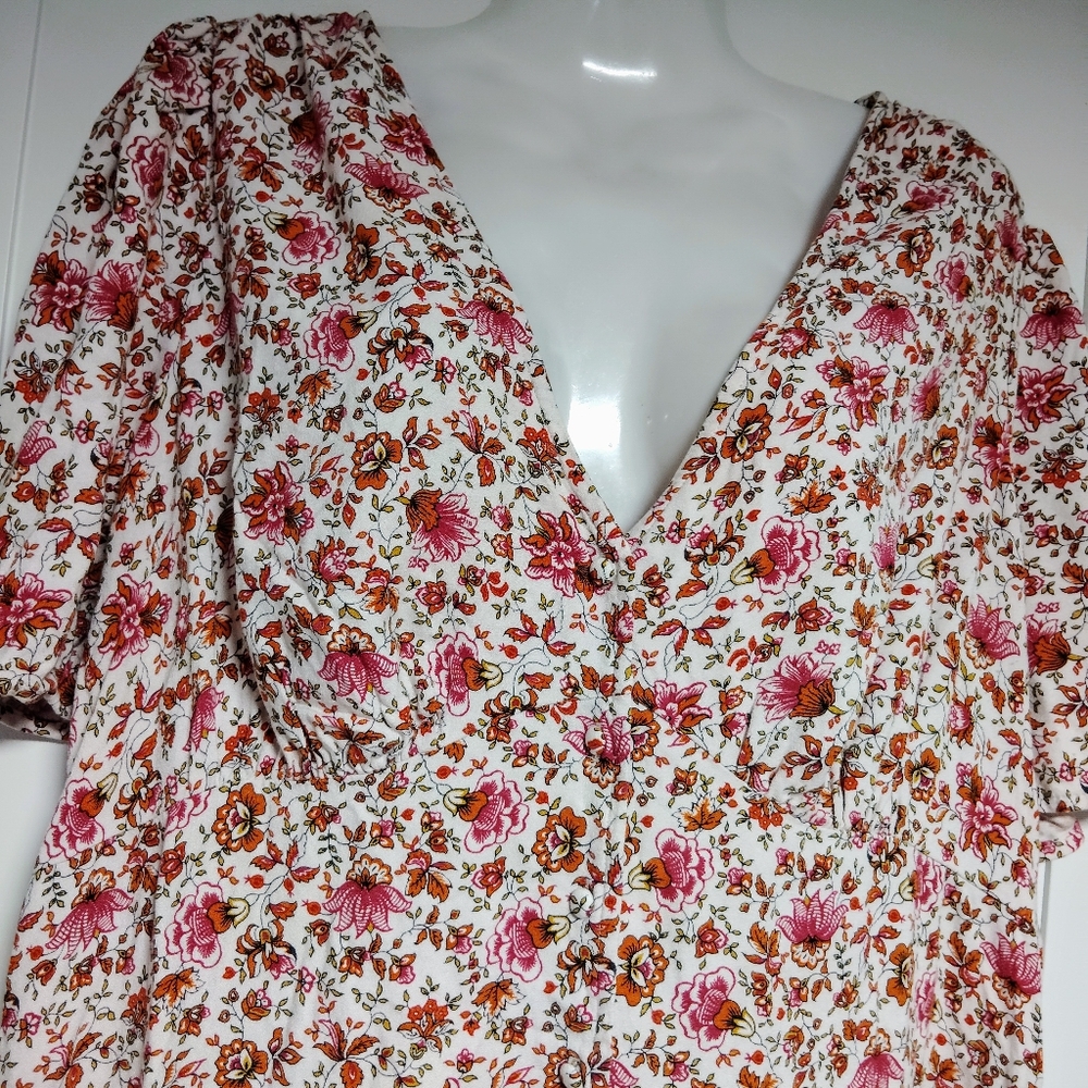 Old Navy Floral Print Dress Sz-L - Picture 2 of 4